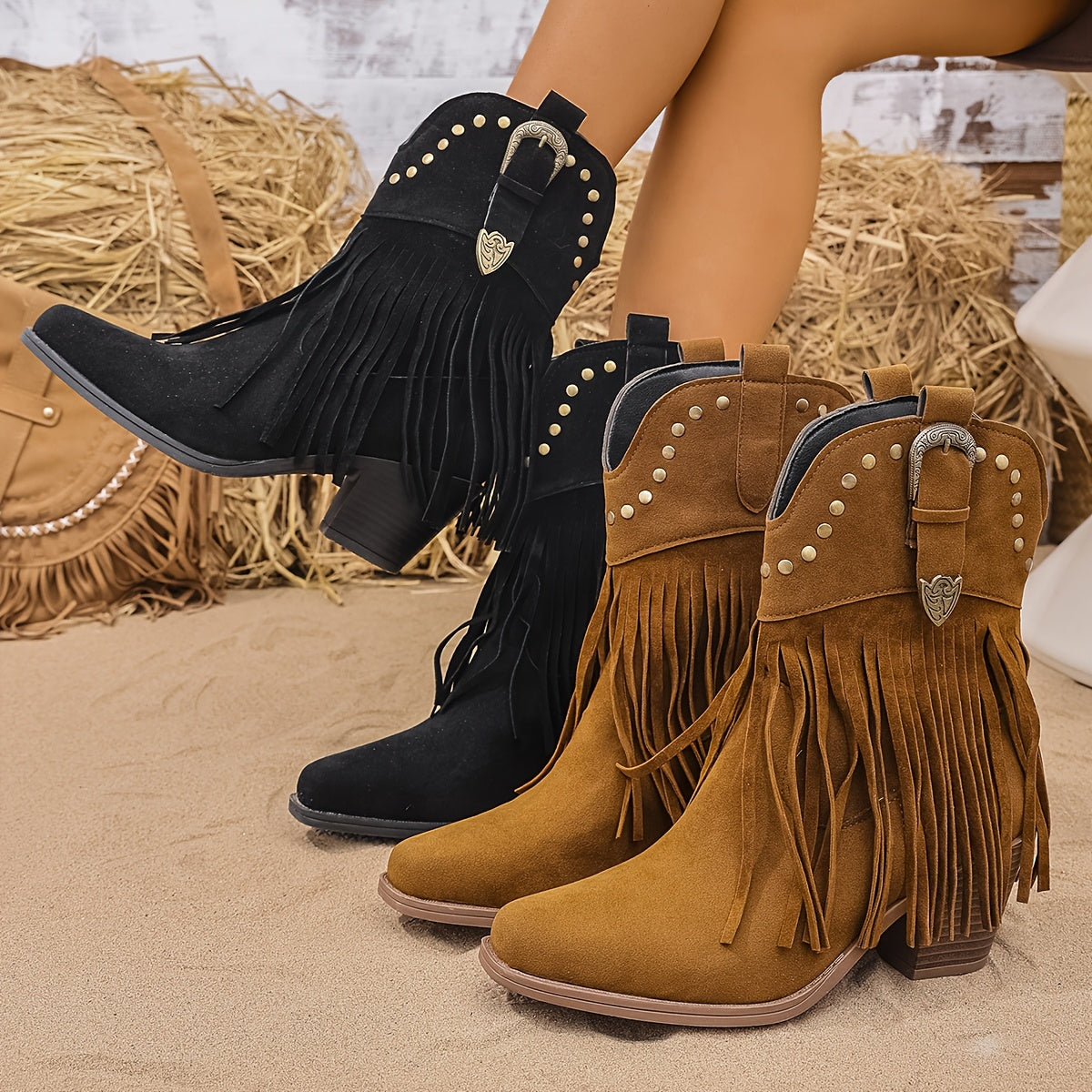 Calveth | Women's Fringe Western Boots
