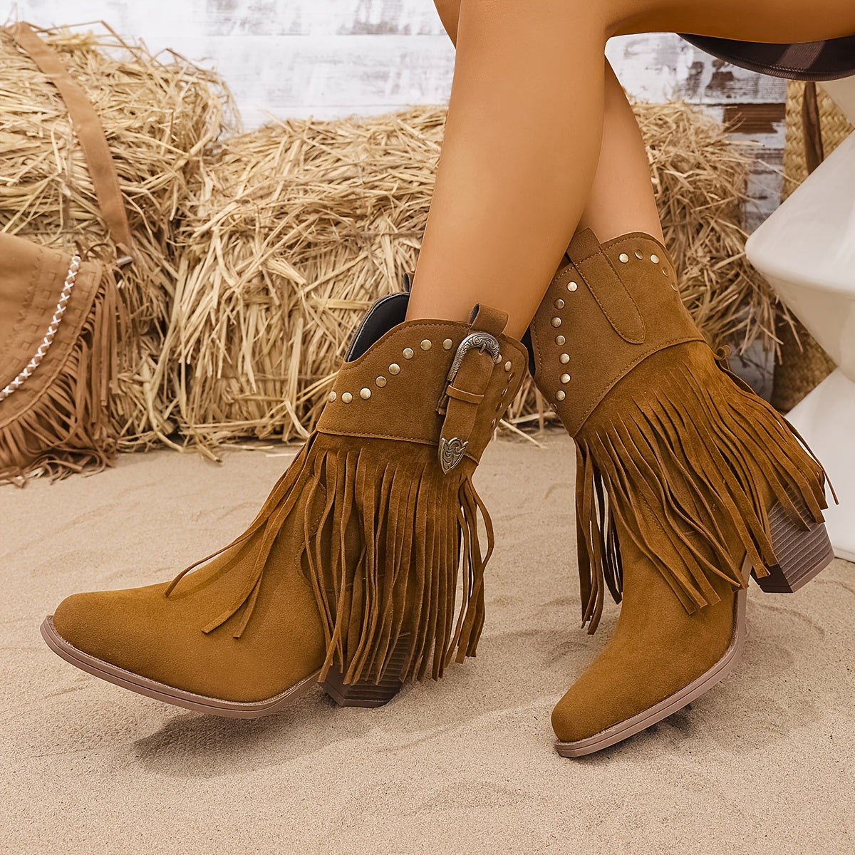 Calveth | Women's Fringe Western Boots