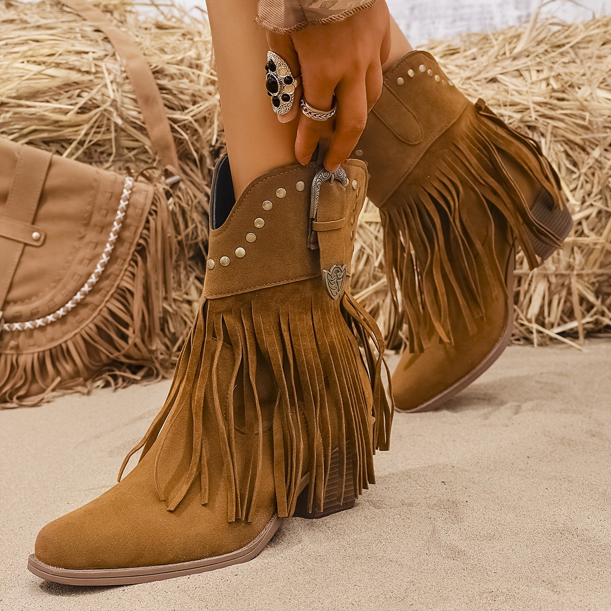 Calveth | Women's Fringe Western Boots