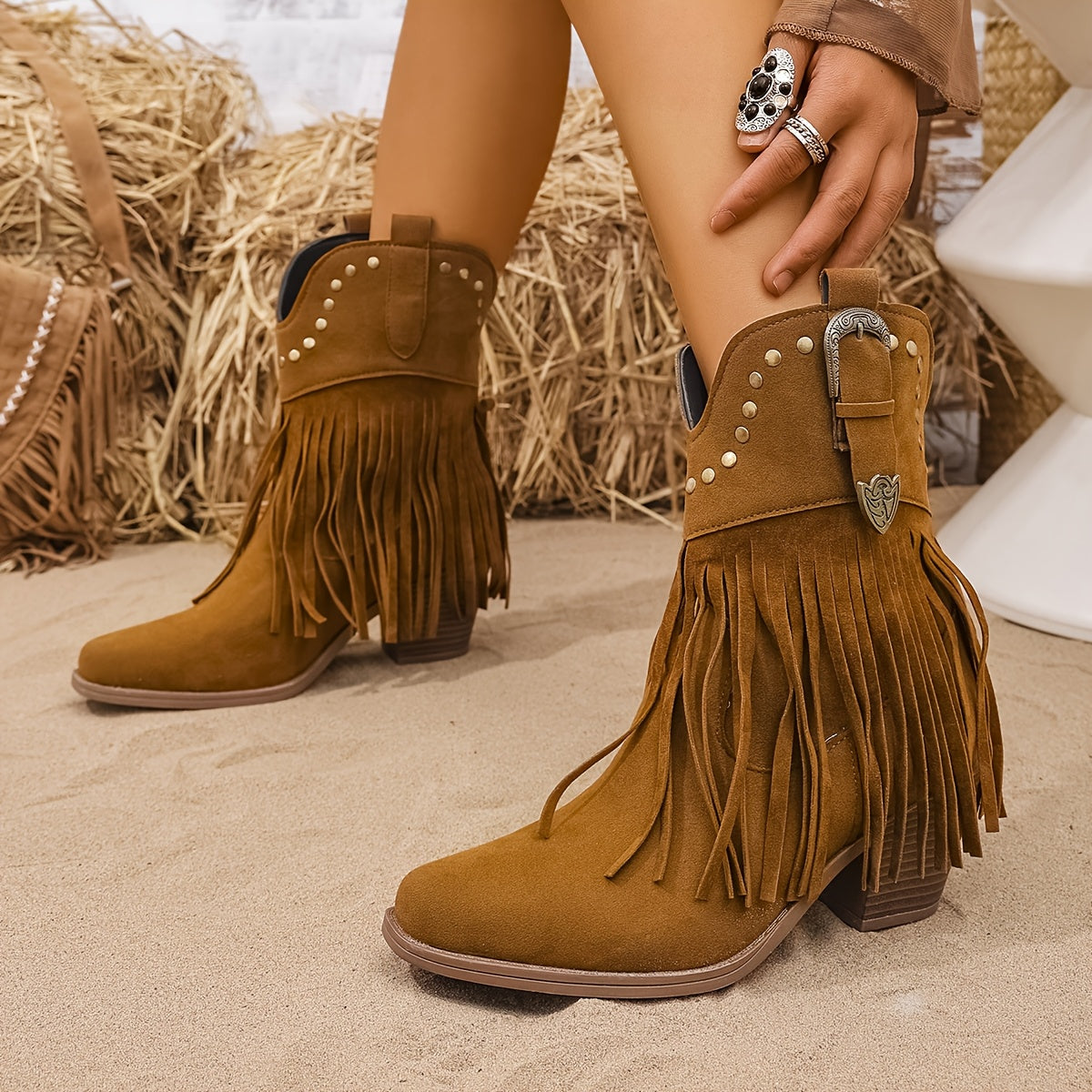 Calveth | Women's Fringe Western Boots