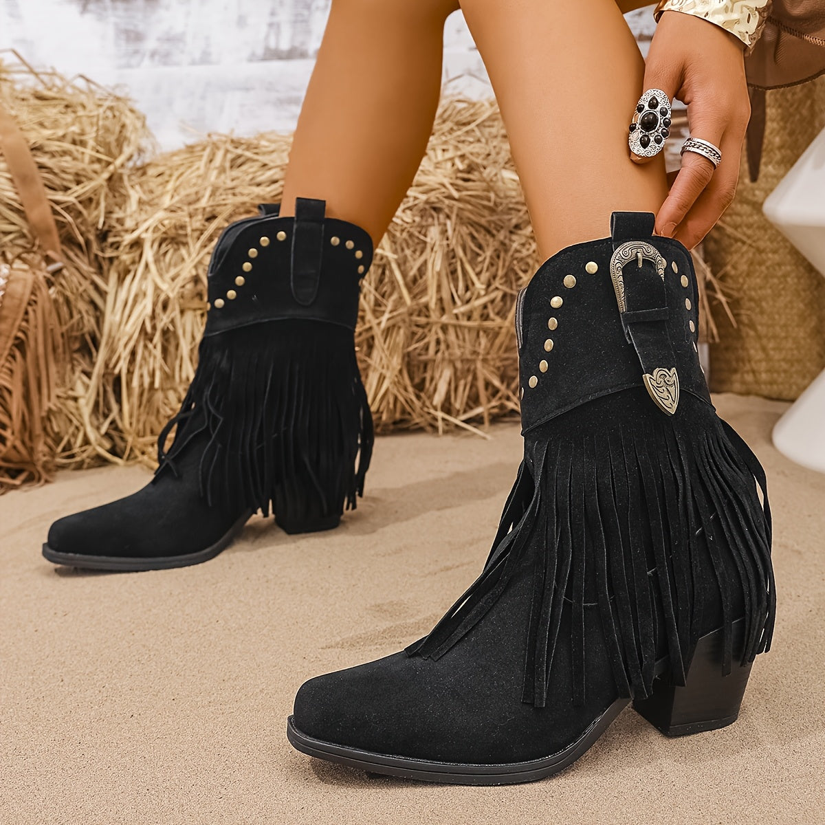 Calveth | Women's Fringe Western Boots