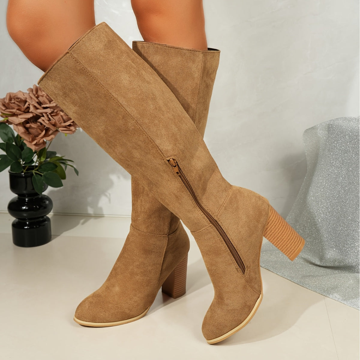 Calveth | Women's Wide Calf Western Cowboy Knee-High Boots