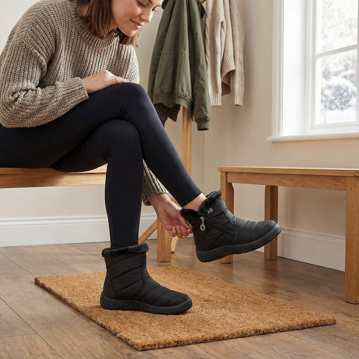 Calvorn | Women's Fur-Lined Winter Ankle Boots