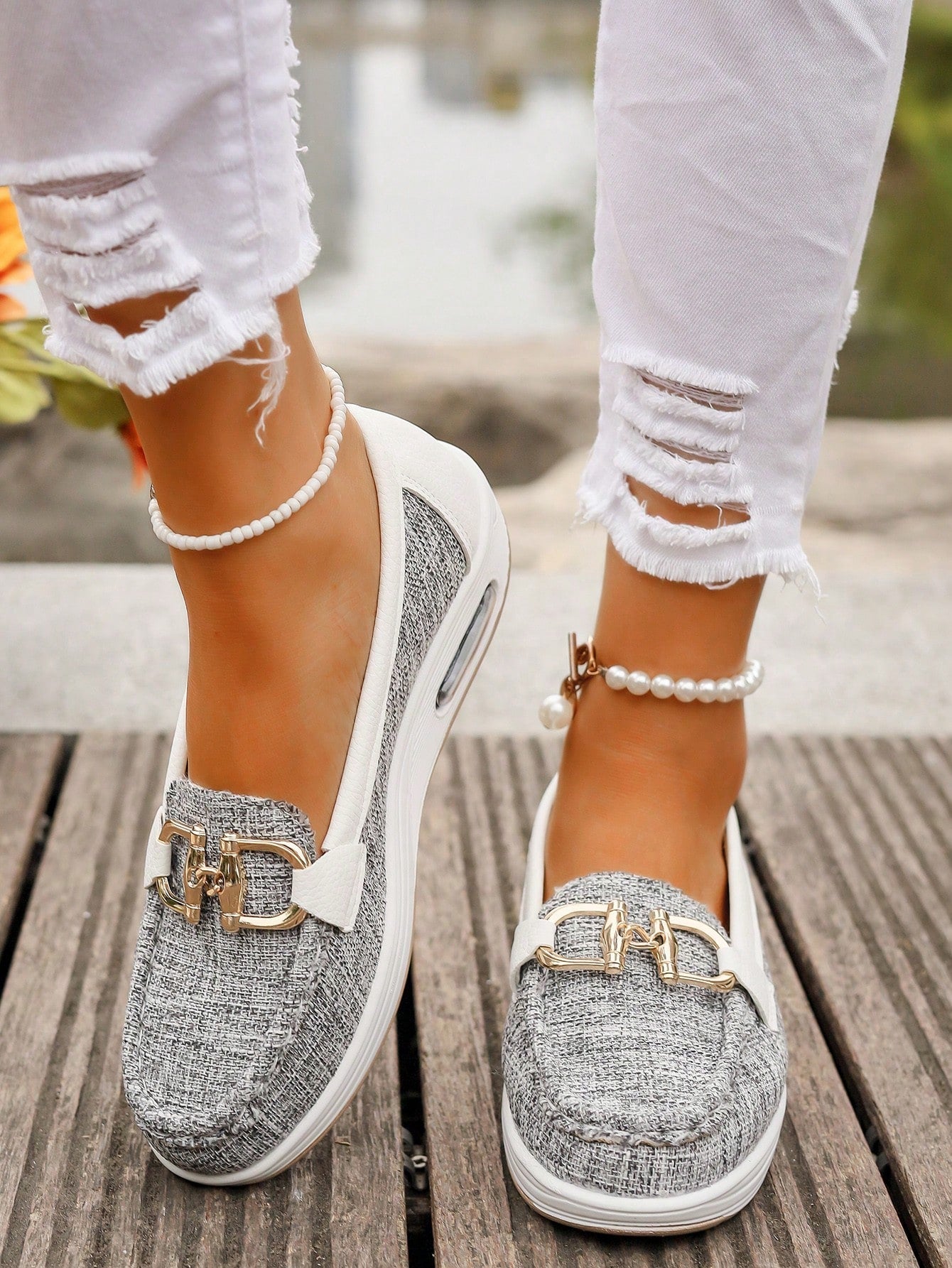 Catalina | Women's Gold Buckle Platform Loafers