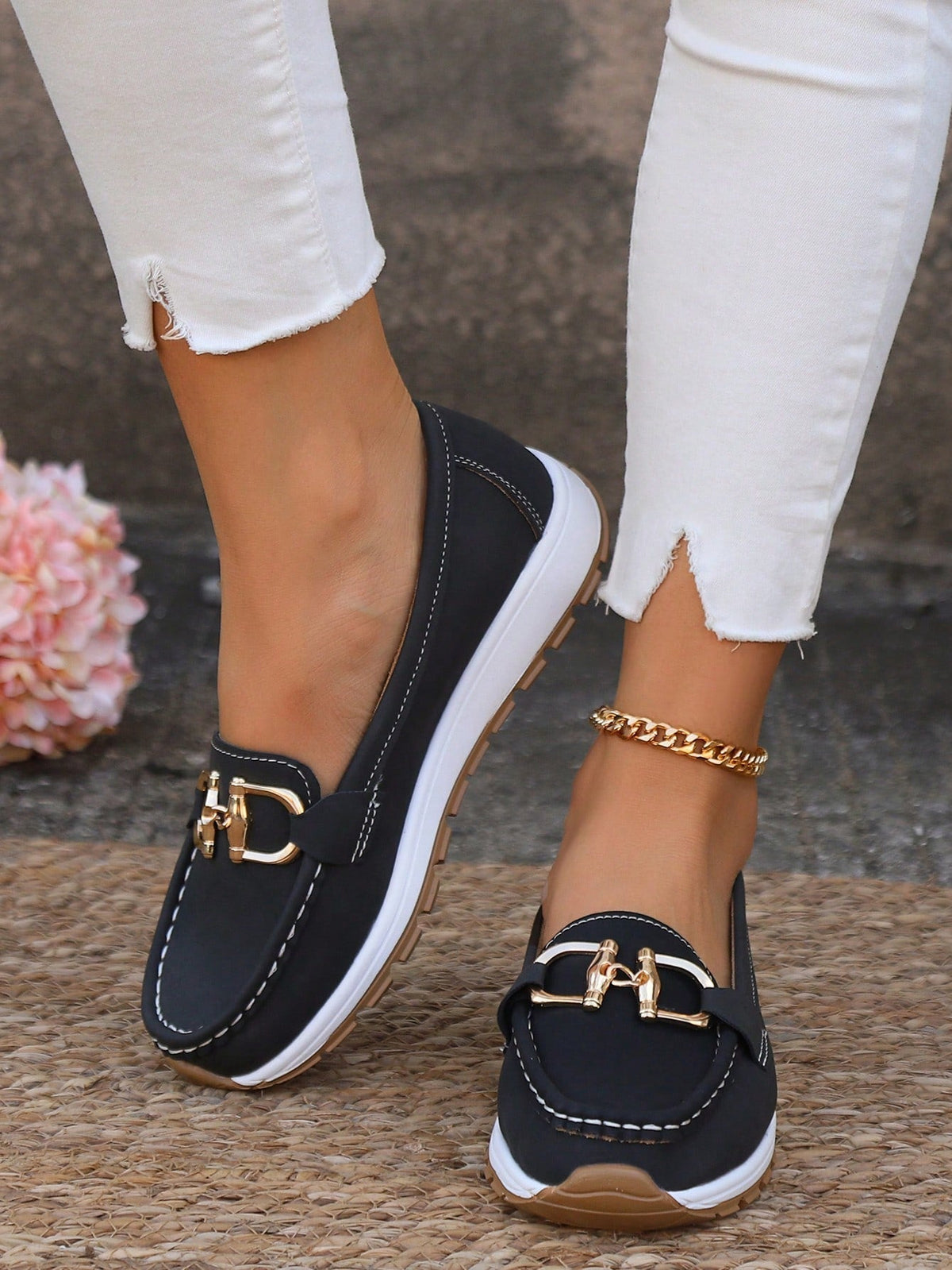 Catalina | Women's Gold Buckle Platform Loafers
