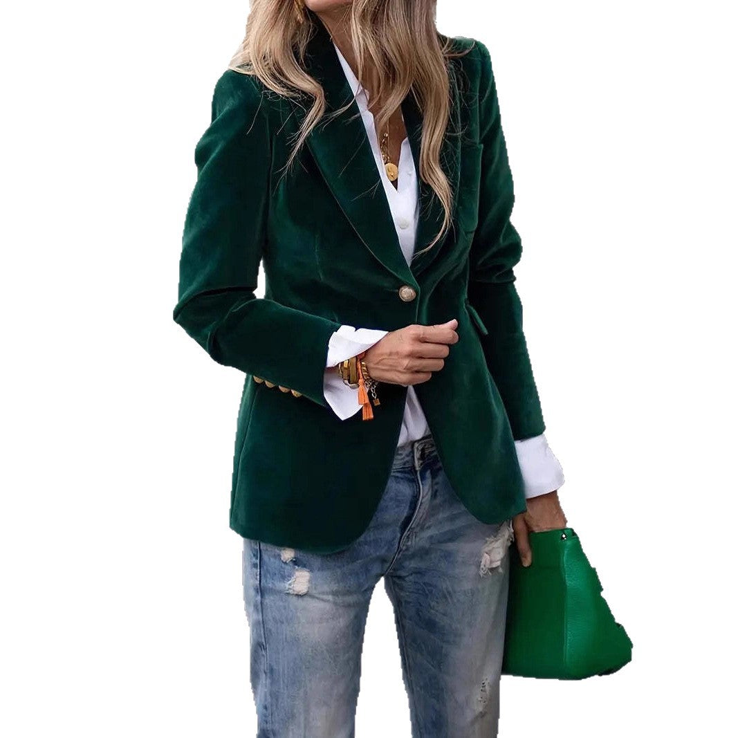 Seraphine | Women's Fitted Velvet Lapel Collar Blazer