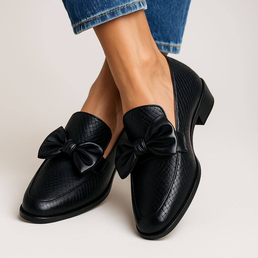 Clarinda | Women's Textured Bow Loafers