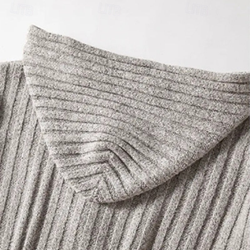 Clavern | Men's Cozy Hooded Cable-Knit Cardigan