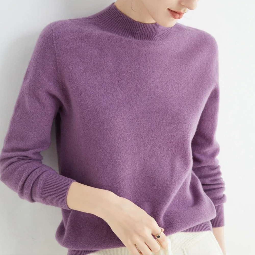 Marigold | Fine Knit High-Neck Sweater