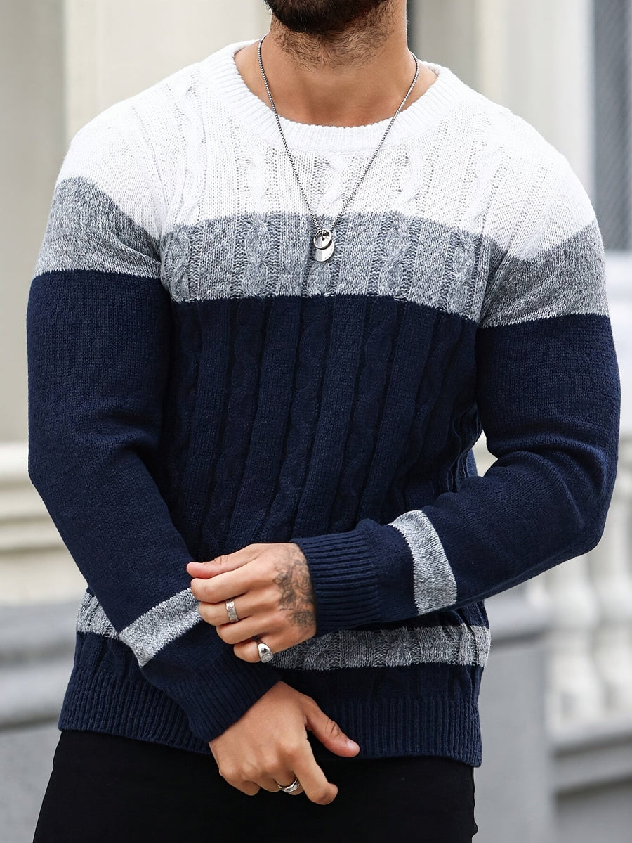Corvan | Men's Cozy Colour Block Sweater