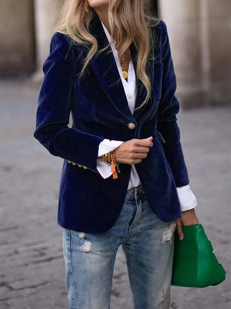 Seraphine | Women's Fitted Velvet Lapel Collar Blazer