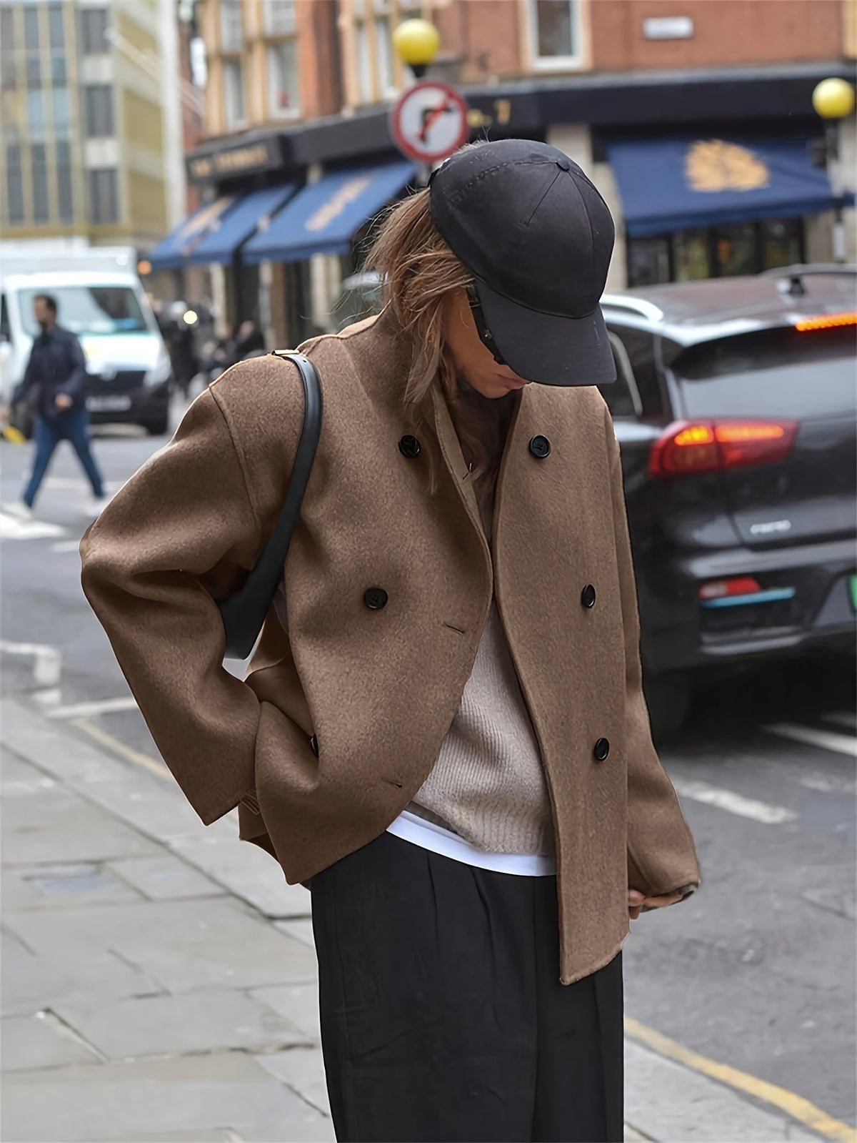 Ophelia | Women's Camel Wool Pea Coat
