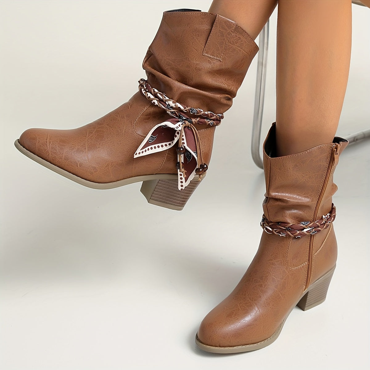 Dariela | Women's Bandana Western Ankle Boots
