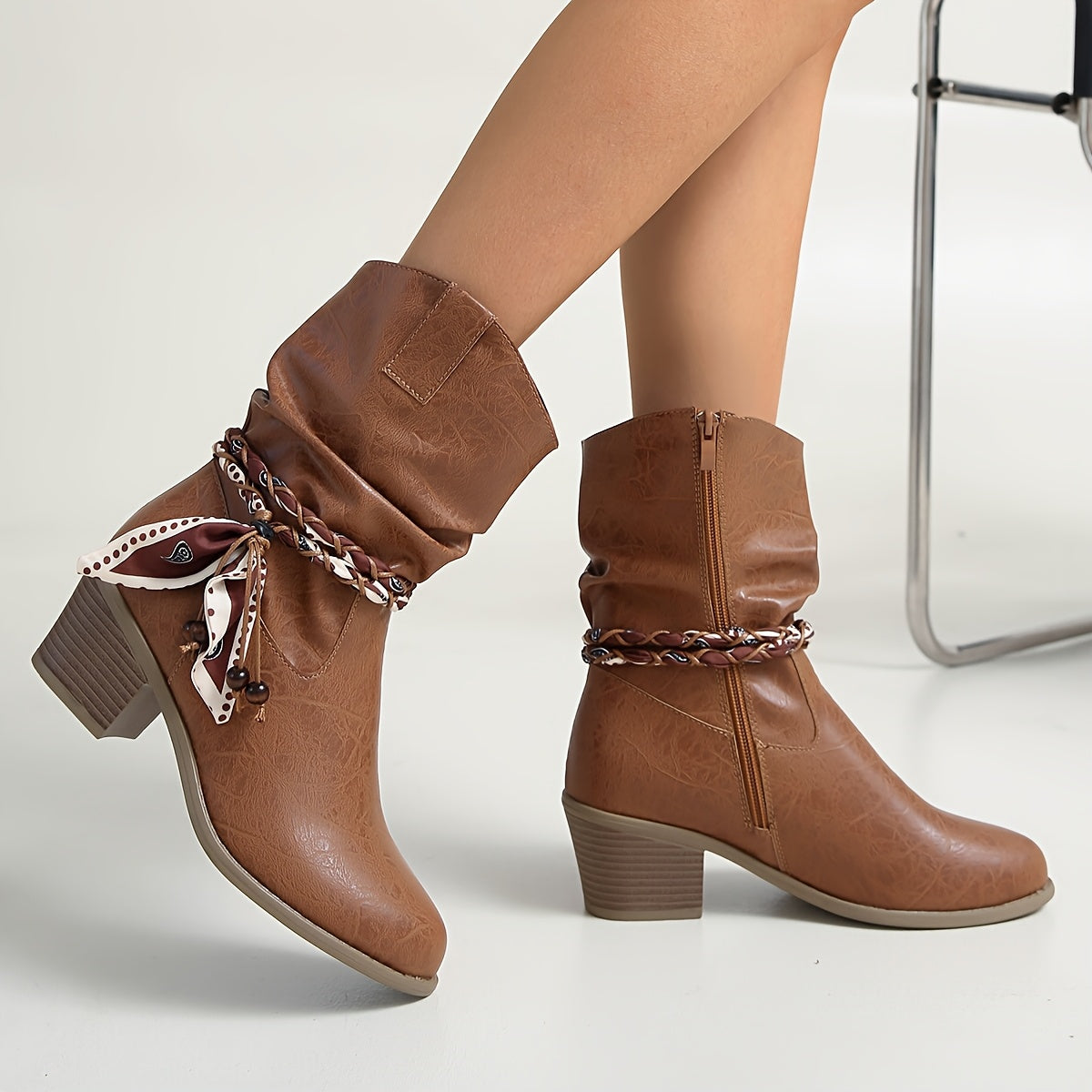 Dariela | Women's Bandana Western Ankle Boots