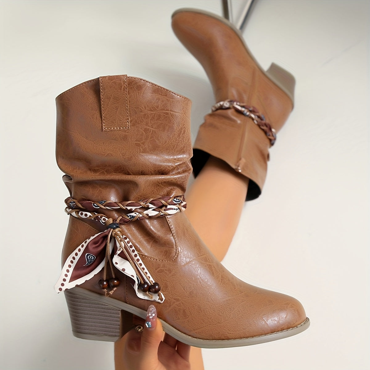 Dariela | Women's Bandana Western Ankle Boots