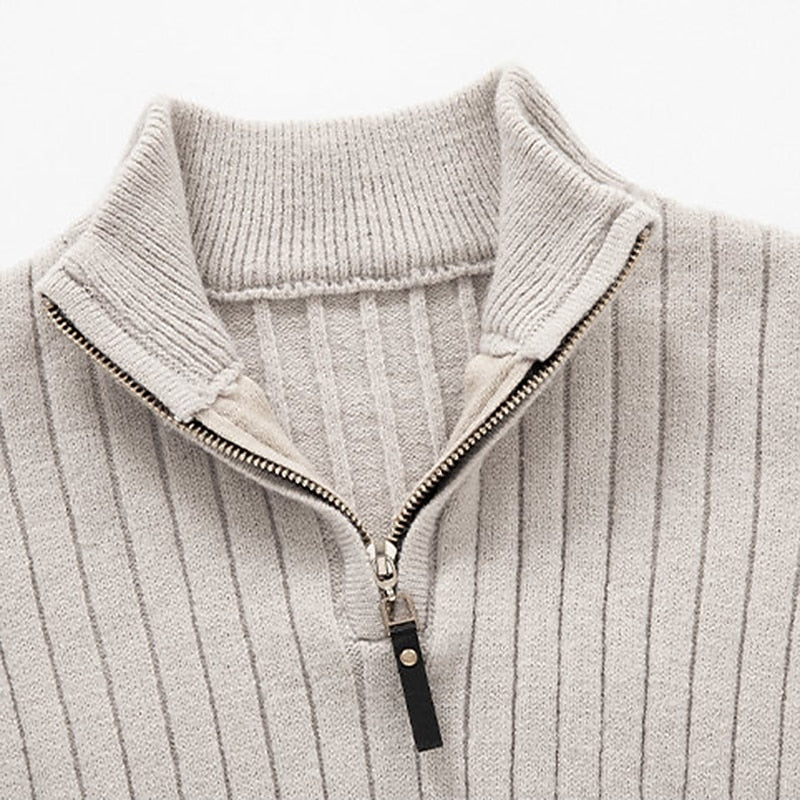 Darnell | Men's Cozy Quarter-Zip Ribbed Sweater