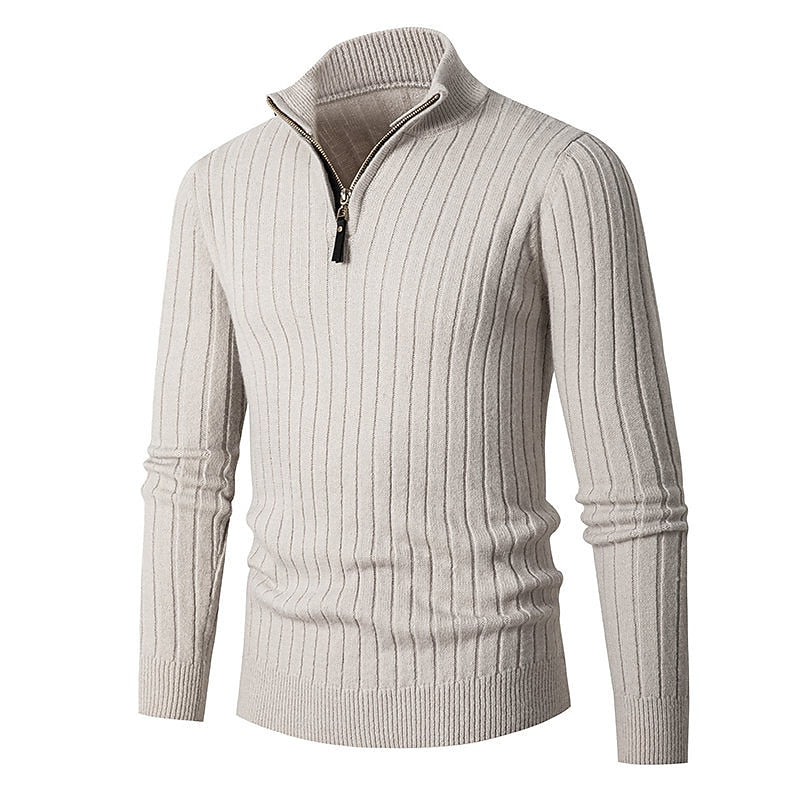 Darnell | Men's Cozy Quarter-Zip Ribbed Sweater