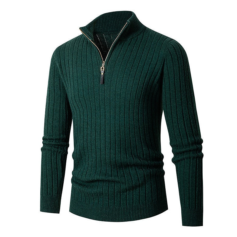 Darnell | Men's Cozy Quarter-Zip Ribbed Sweater