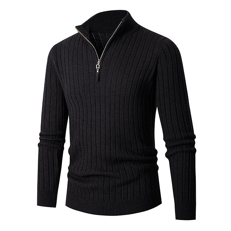 Darnell | Men's Cozy Quarter-Zip Ribbed Sweater