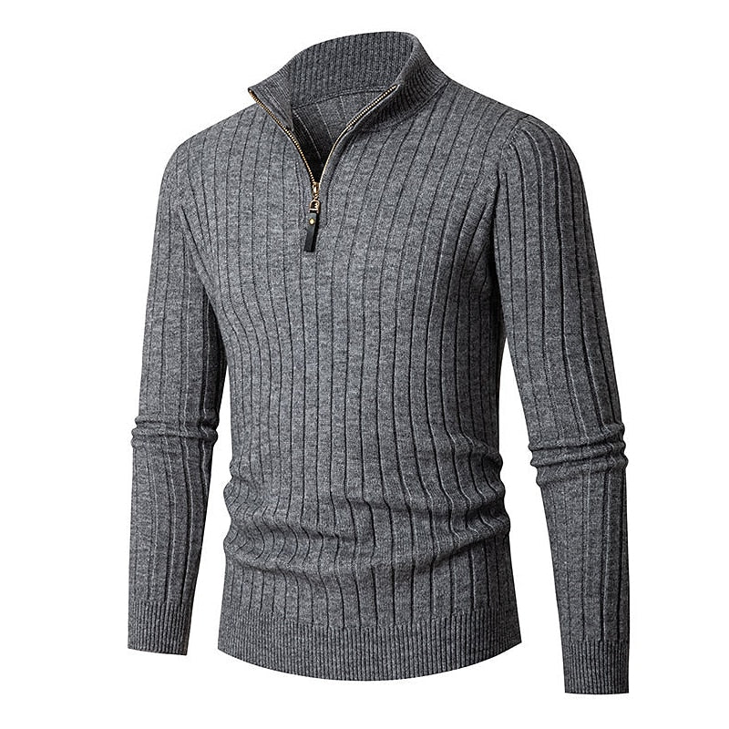 Darnell | Men's Cozy Quarter-Zip Ribbed Sweater
