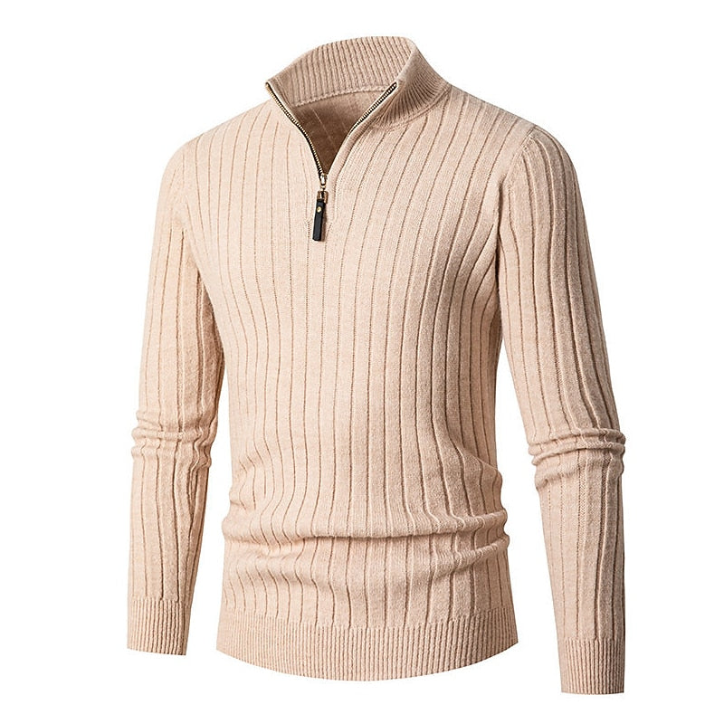 Darnell | Men's Cozy Quarter-Zip Ribbed Sweater