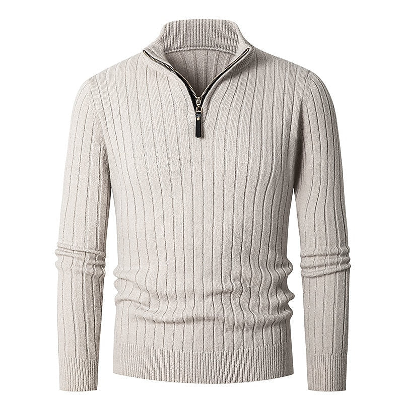 Darnell | Men's Cozy Quarter-Zip Ribbed Sweater