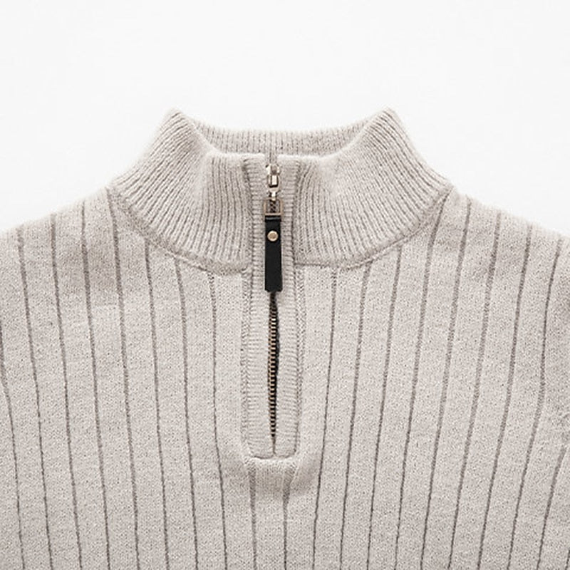 Darnell | Men's Cozy Quarter-Zip Ribbed Sweater