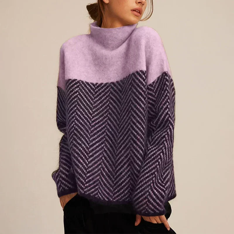 Wren | Chevron Turtleneck Sweater