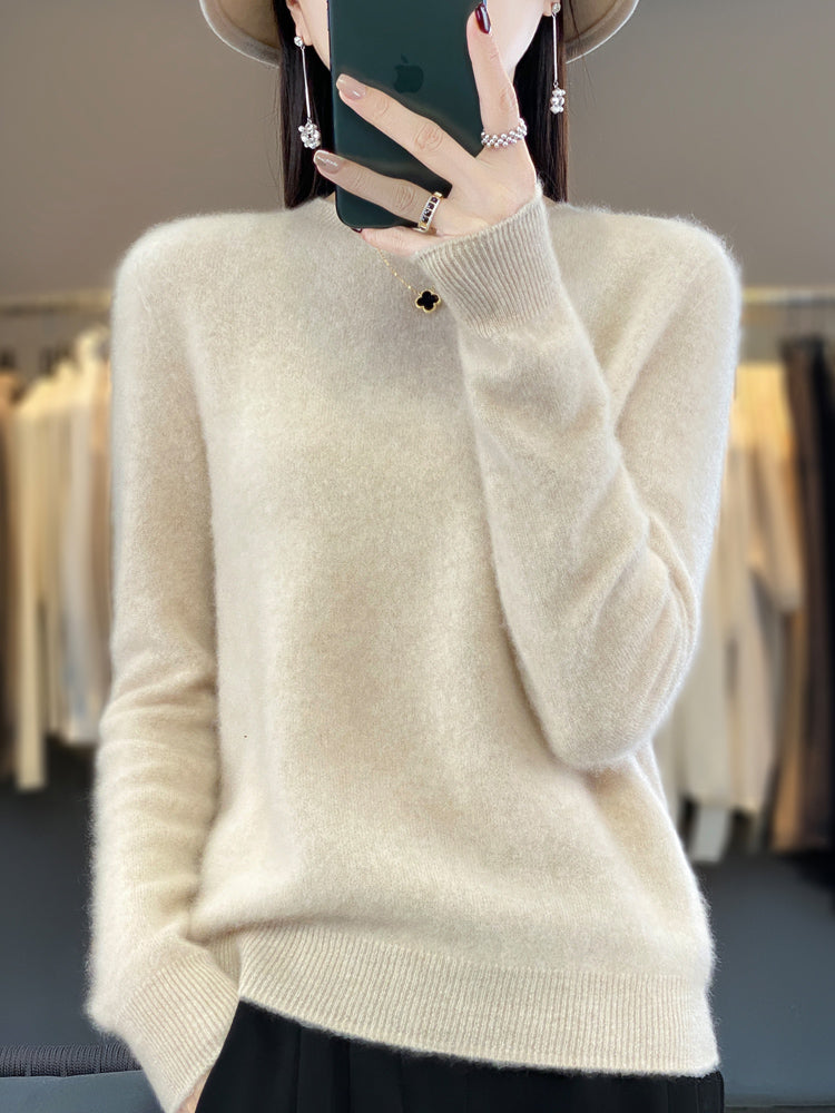Anette | Women's Cotton Relaxed Fit Crew Neck Knit Sweater
