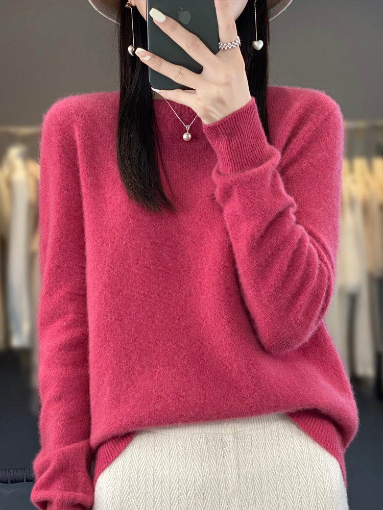 Anette | Women's Cotton Relaxed Fit Crew Neck Knit Sweater
