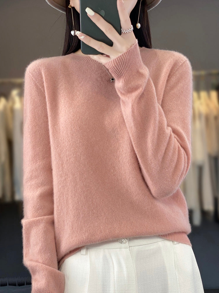 Anette | Women's Cotton Relaxed Fit Crew Neck Knit Sweater