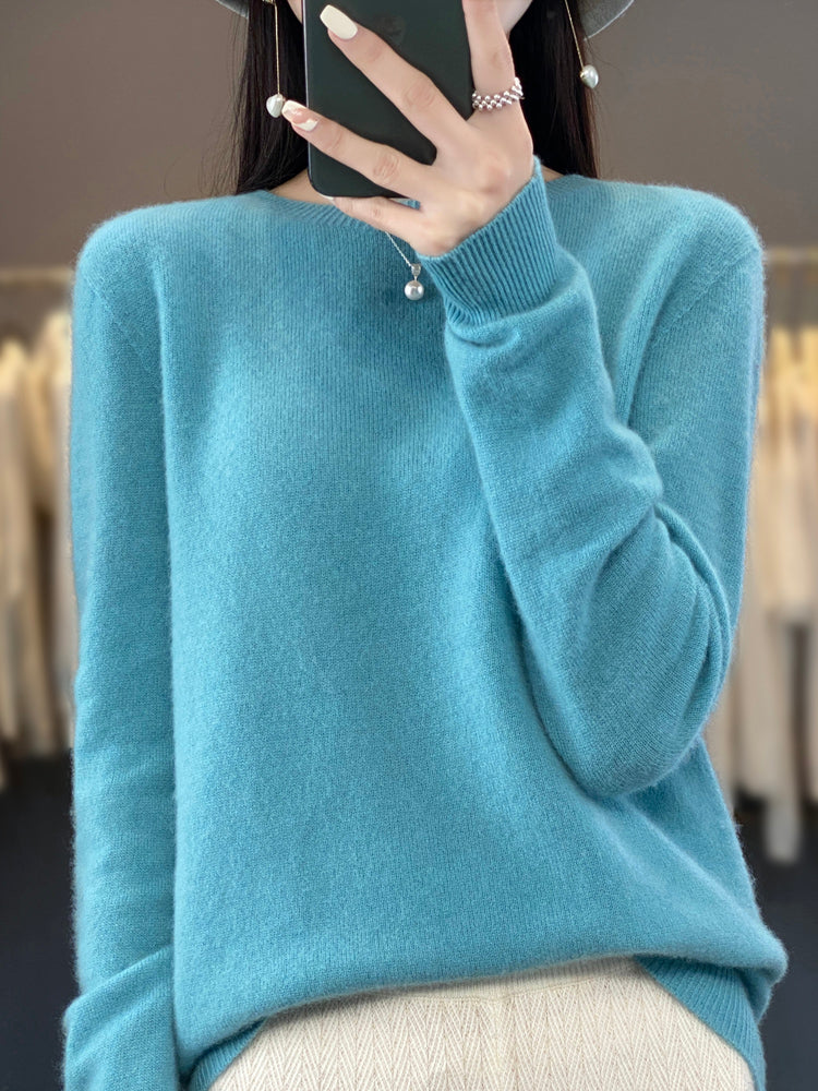 Anette | Women's Cotton Relaxed Fit Crew Neck Knit Sweater
