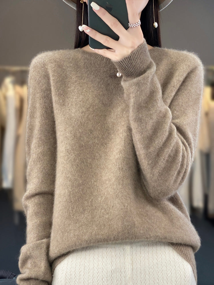 Anette | Women's Cotton Relaxed Fit Crew Neck Knit Sweater