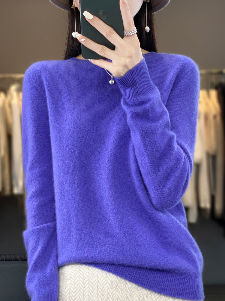 Anette | Women's Cotton Relaxed Fit Crew Neck Knit Sweater