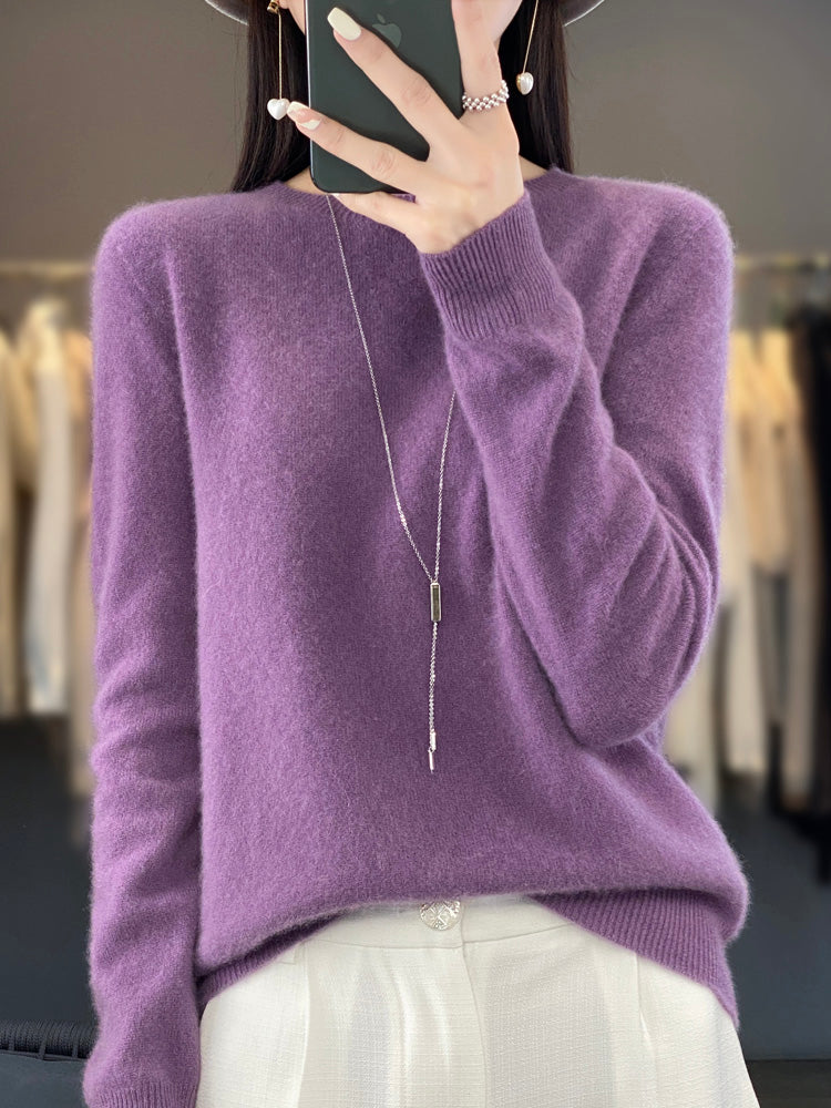 Anette | Women's Cotton Relaxed Fit Crew Neck Knit Sweater