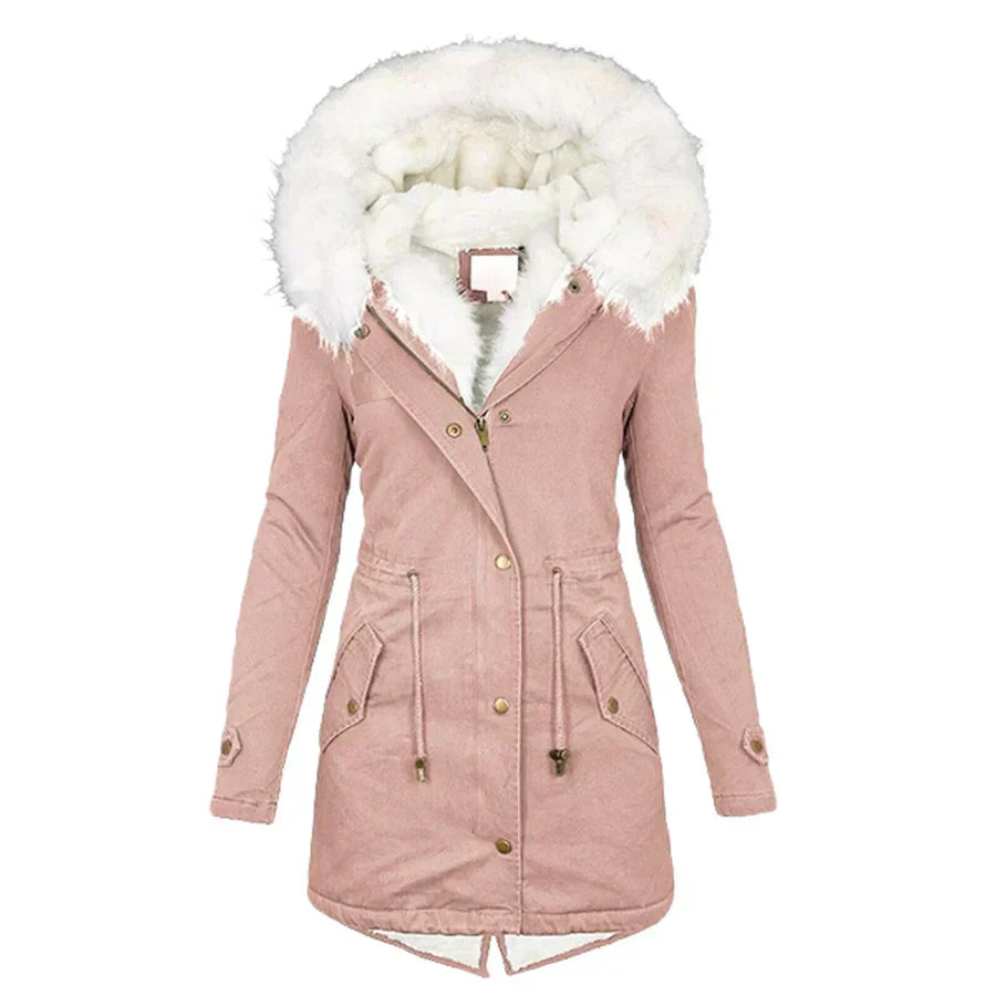 Mia | Womens Fur Hooded Fleece Lined Parka Coat