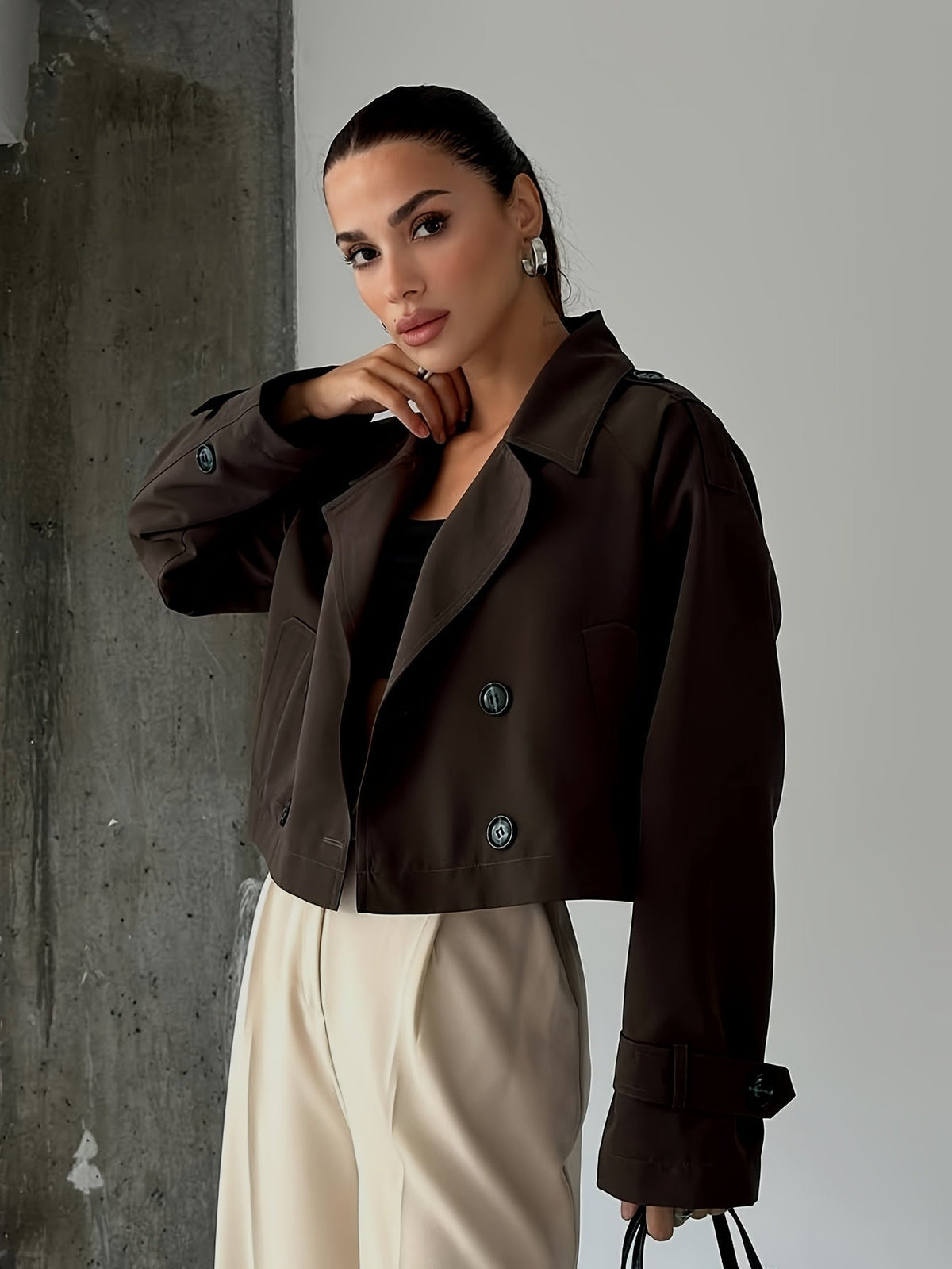 Marielle | Women's Coffee Brown Pea Coat