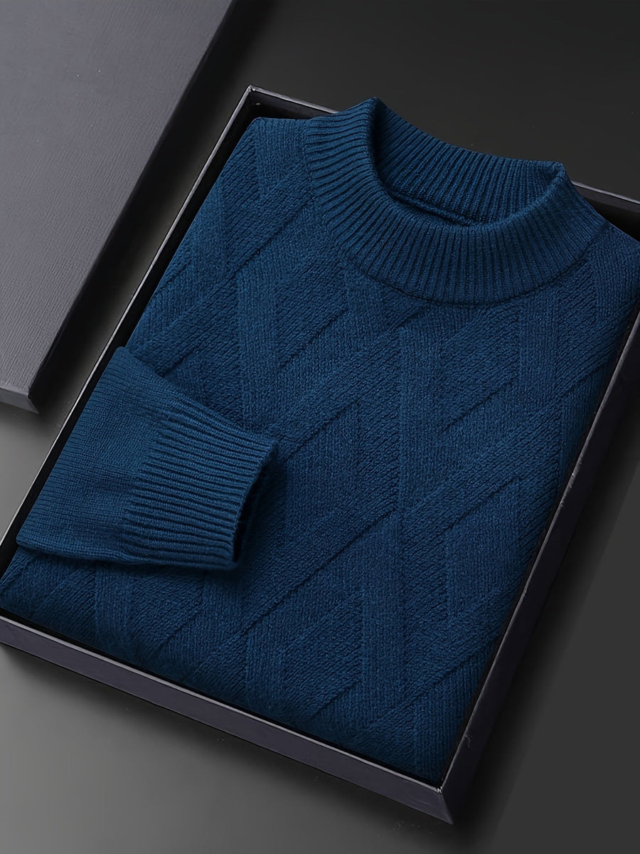 Eldran | Men's Warm Textured Mock Neck Sweater