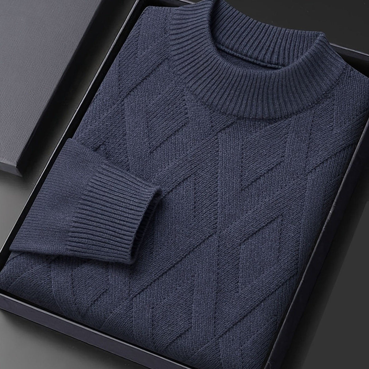 Eldran | Men's Warm Textured Mock Neck Sweater