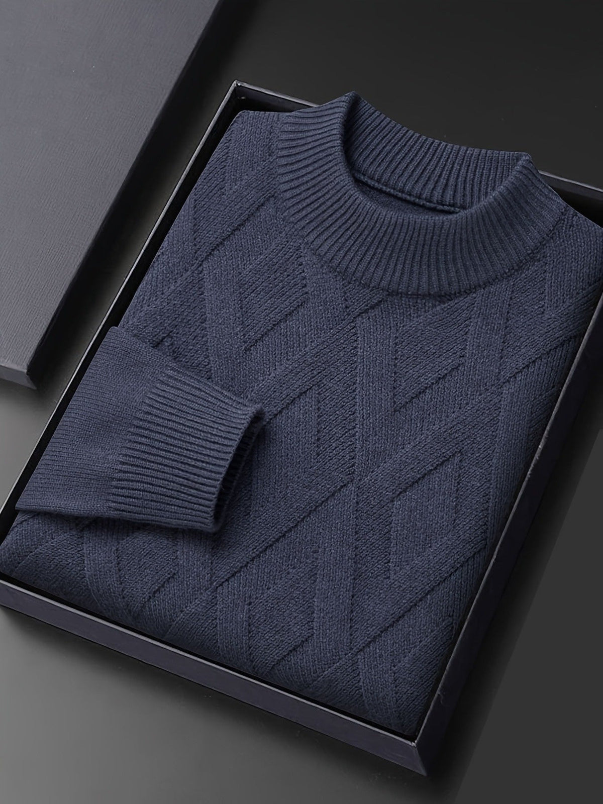 Eldran | Men's Warm Textured Mock Neck Sweater