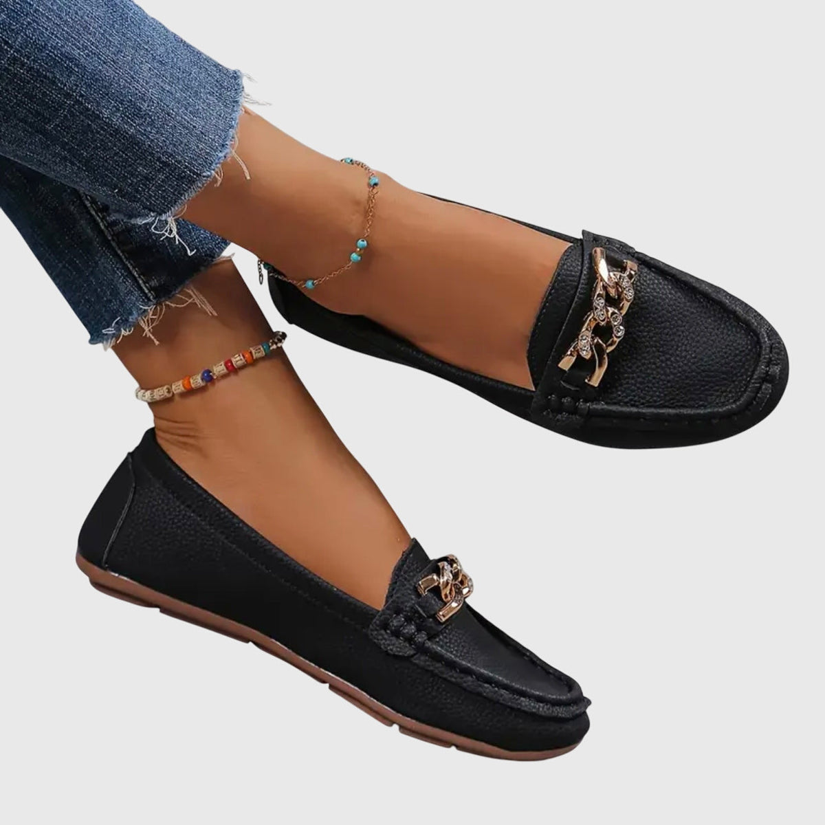 Elowen | Women's Gold-Chain Slip-On Loafer