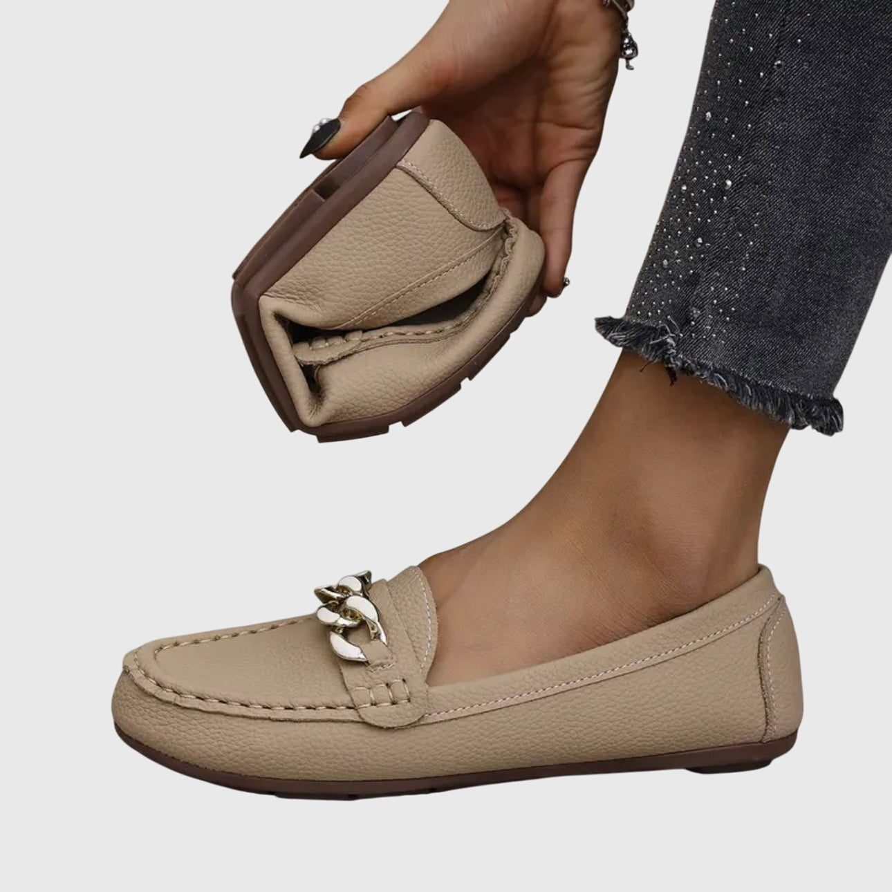 Elowen | Women's Gold-Chain Slip-On Loafer
