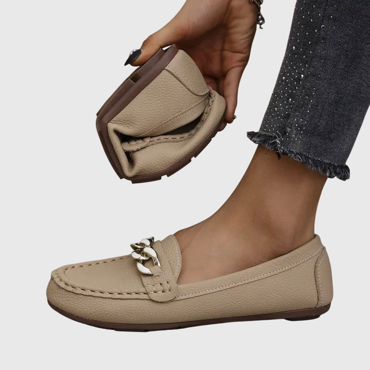 Elowen | Women's Gold-Chain Slip-On Loafer