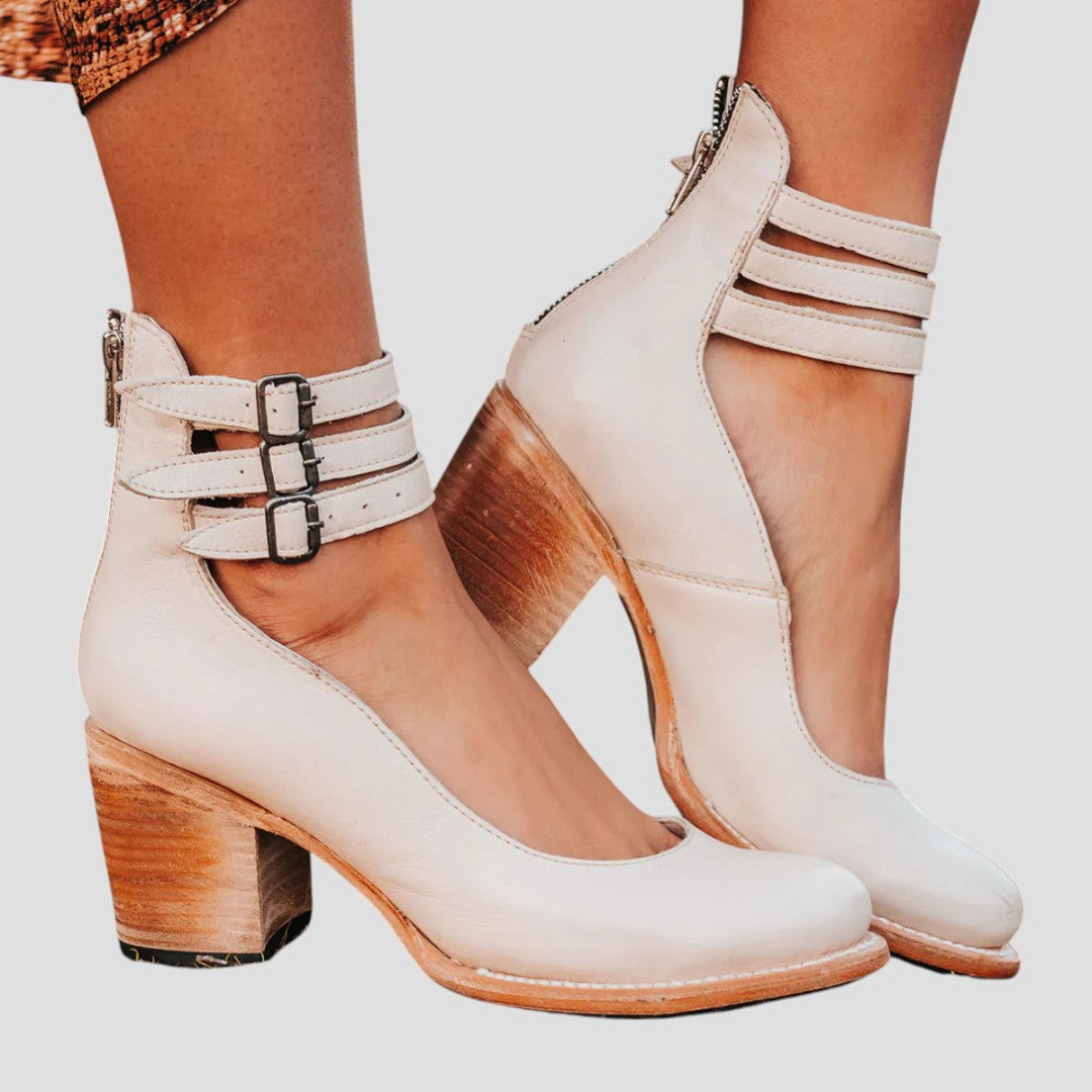 Sophia | Women's Vintage Strappy Ankle Buckle Boots