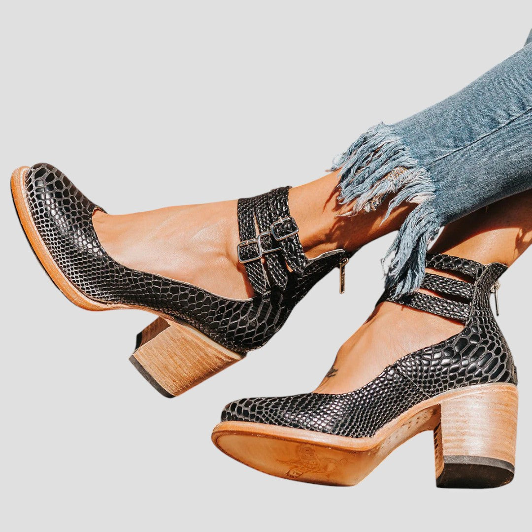Sophia | Women's Vintage Strappy Ankle Buckle Boots
