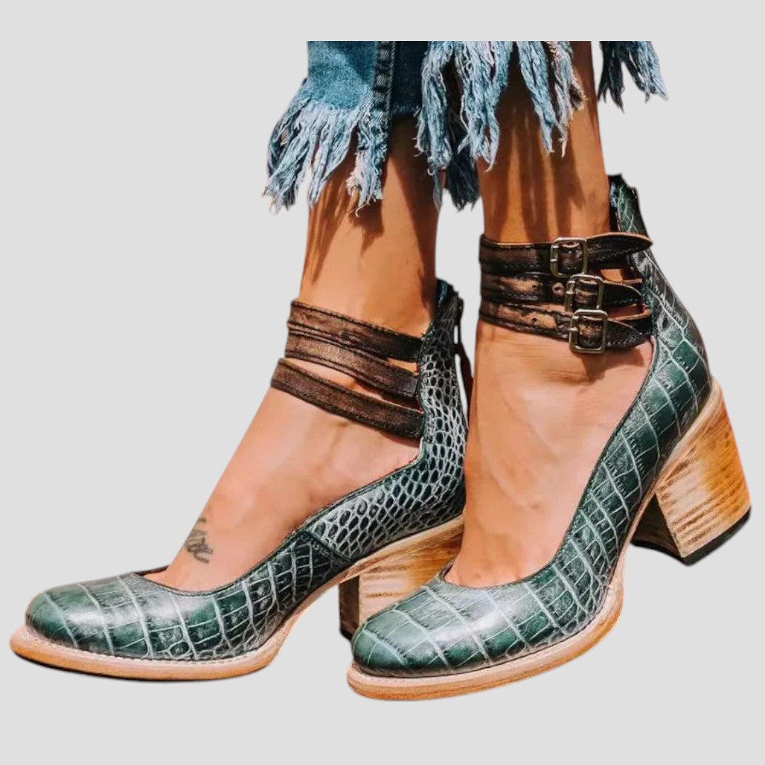 Sophia | Women's Vintage Strappy Ankle Buckle Boots