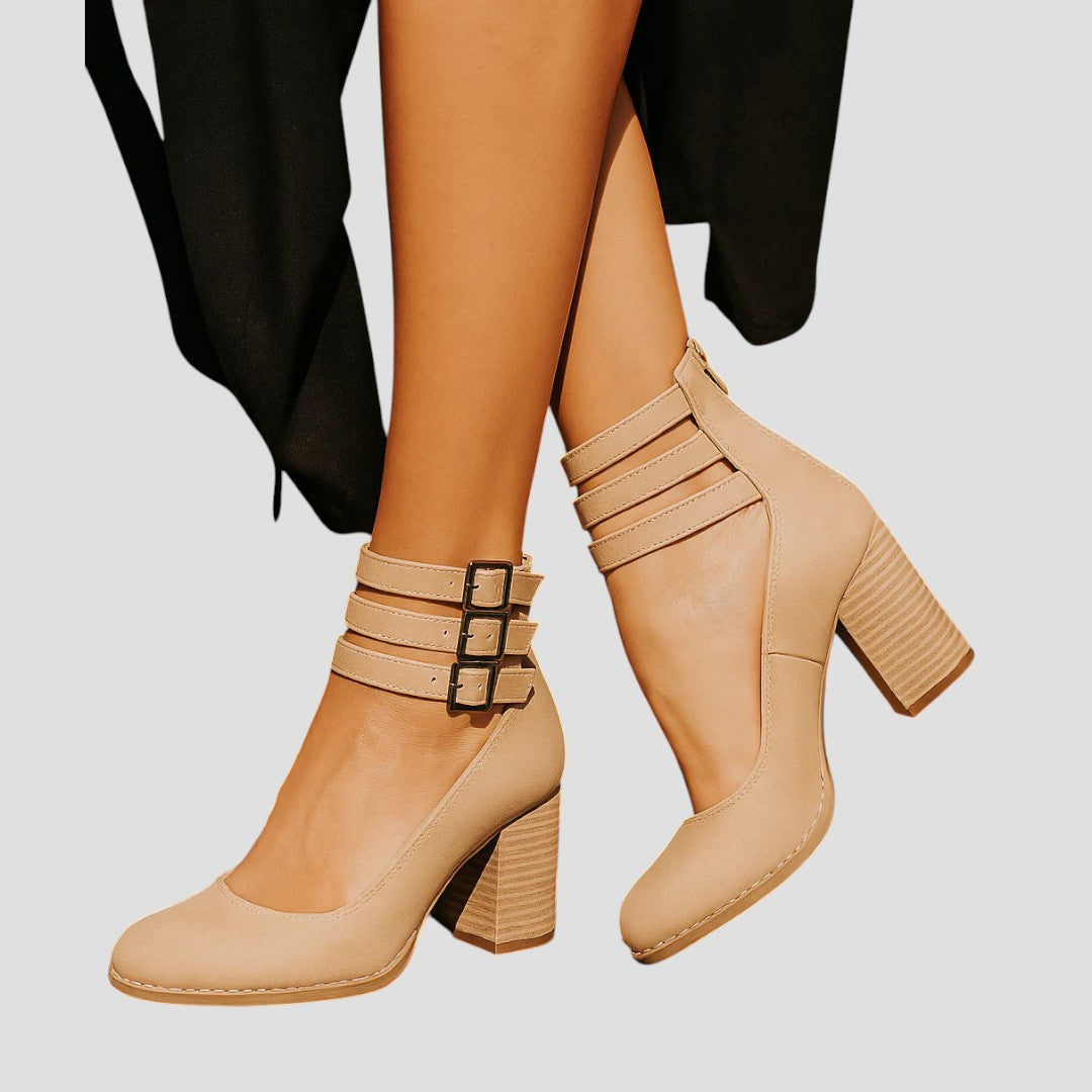 Sophia | Women's Vintage Strappy Ankle Buckle Boots