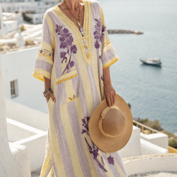 Robe Caftan "Mireille" – Bouquet de Provence