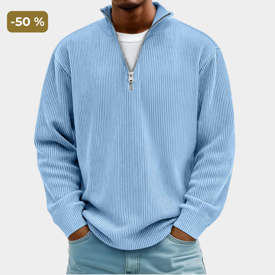 Fenrow | Men's Cozy Relaxed Fit Quarter-Zip Sweater