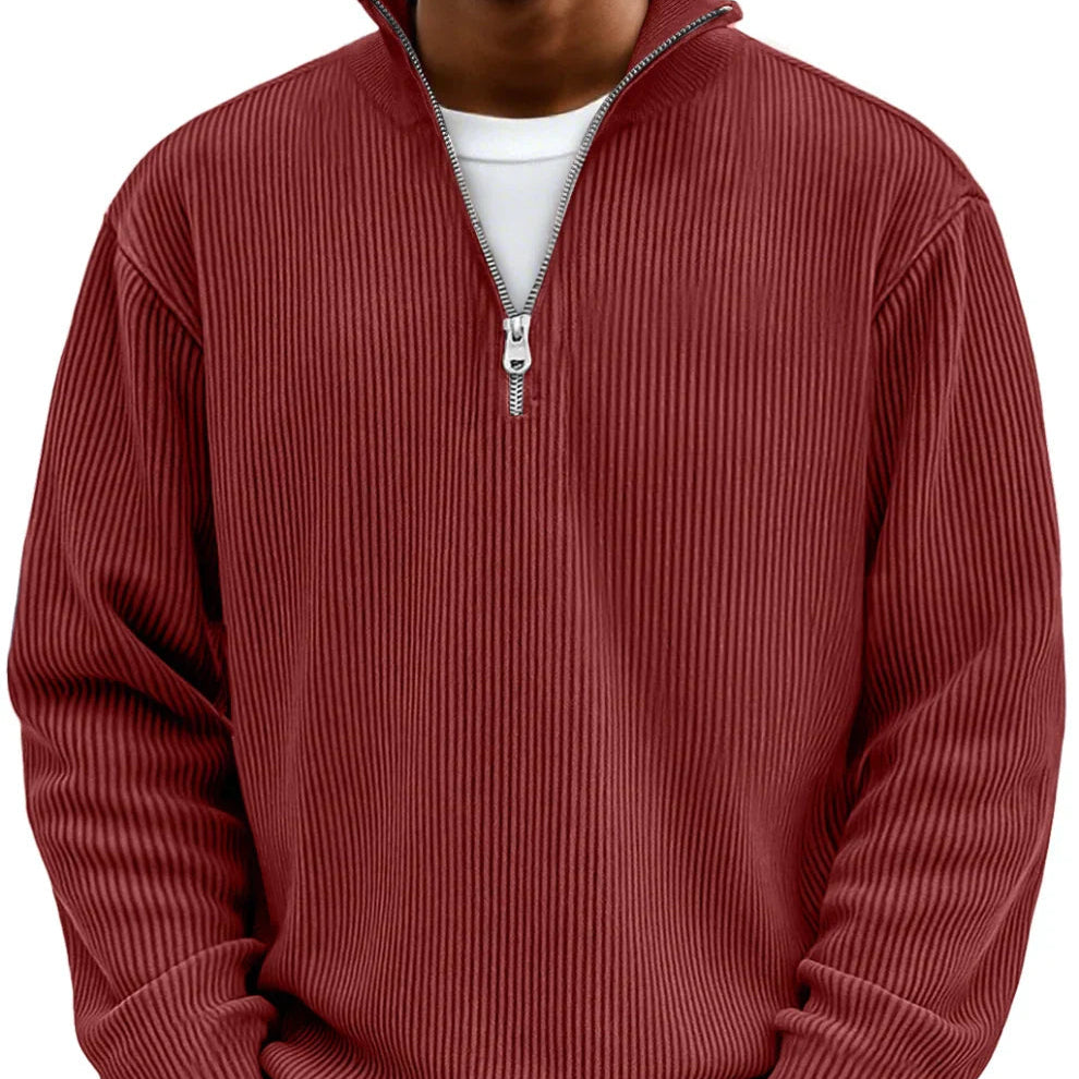Fenrow | Men's Cozy Relaxed Fit Quarter-Zip Sweater
